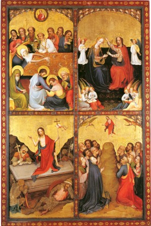 Image of the Death and Crowning of the Virgin, Resurrection and Assumption of Christ by the Master of Sankt Laurenz